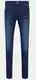 Dunkelblaue Skinny Jeans mit Schlitz
