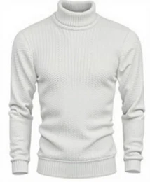 Weiße Rollkragenpullover