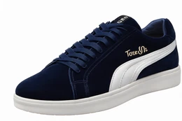Blaue Leder Sneakers