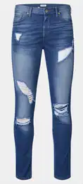 Blaue Straight Leg Jeans