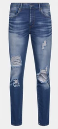 Blaue Skinny Jeans mit Löchern