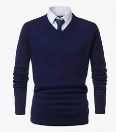 Blaue Kaschmirpullover
