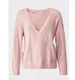 Růžové Vlněné Svetry s Výstřihem do V