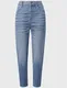 Modre Mom Jeans z visokim pasom