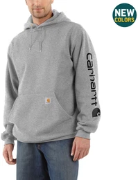 SLEEVE LOGO HOODED SWEATSHIRT K288 - heather grey/black - L