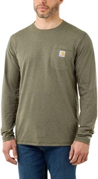 FORCE FLEX POCKET T-SHIRT L/S 104617 - basil heather - S