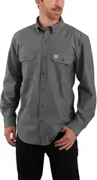 LOOSE CHAMBRAY L/S SHIRT 104368 - black chambray - L