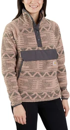 RELAXED FIT FLEECE PULLOVER 104922 - warm taupe geo aztec - L