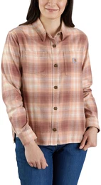 MIDWEIGHT FLANNEL L/S PLAID SHIRT 105574 - stucco - S