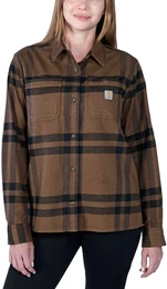 Midweight Flannel L/S Plaid Shirt 105989 - brown heather - M