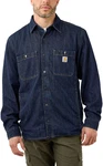 Carhartt Outdoorhemd Denim Fleece Lined Snap Front Hemd blau/Dunkelblau/glacier (105605)