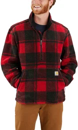 Loose Fit Fleece Pullover 106443 - crabapple/black plaid - XXL