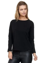 Sweatshirt mit schwarzen Samt-Seitenstreifen
