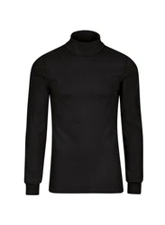 Trigema Rollkragenshirt Langarm Ski- und Sport-Rollkragenpullover Schwarz