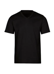 Trigema T-Shirt TRIGEMA V-Shirt DELUXE Schwarz