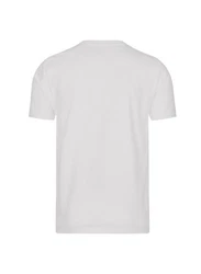 Trigema T-Shirt TRIGEMA V-Shirt DELUXE Weiß/Creme/Grau