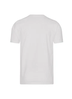 Trigema T-Shirt TRIGEMA V-Shirt DELUXE Weiß/Creme/Grau