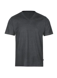Trigema T-Shirt TRIGEMA V-Shirt DELUXE Dunkelgrau/Grau/Dunkelblau