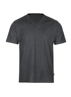 Trigema T-Shirt TRIGEMA V-Shirt DELUXE Dunkelgrau/Grau/Dunkelblau