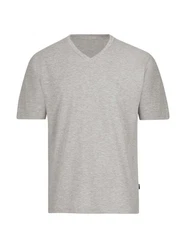 Trigema T-Shirt TRIGEMA V-Shirt DELUXE Grau/Hellgrau