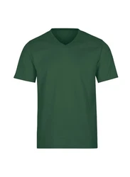 Trigema T-Shirt TRIGEMA V-Shirt DELUXE Grün/Dunkelgrün