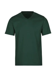 Trigema T-Shirt TRIGEMA V-Shirt DELUXE Dunkelgrün/Grün