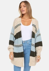 Decay Strickjacke Beige/Blau/Hellblau