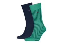 Tommy Hilfiger Socken TH MEN SMALL STRIPE SOCK 2P Türkis/Blau/Dunkelblau/Dunkelgrün/Grün