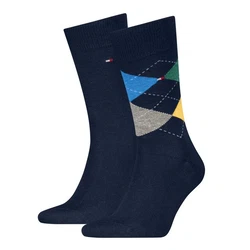 Tommy Hilfiger Socken TH MEN SOCK CHECK 2P Dunkelblau