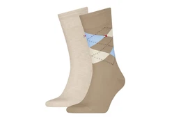 Tommy Hilfiger Socken TH MEN SOCK CHECK 2P Beige/Khaki/Braun