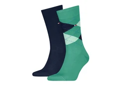 Tommy Hilfiger Socken TH MEN SOCK CHECK 2P Türkis/Blau/Dunkelblau/Dunkelgrün