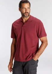 Man's World Poloshirt Kurzarm, lockere Passform, unifarben Dunkelrot/Rot/Bordeaux