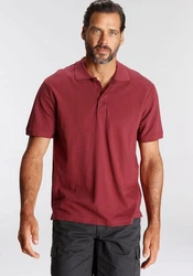 Man's World Poloshirt Kurzarm, lockere Passform, unifarben Dunkelrot/Rot/Bordeaux