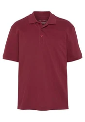 Man's World Poloshirt Kurzarm, lockere Passform, unifarben Dunkelrot/Rot/Bordeaux
