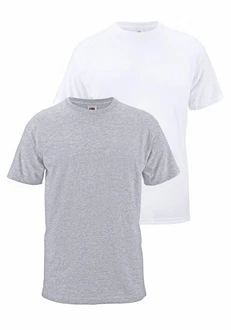 Fruit of the Loom T-Shirt (Packung, 2-tlg) Grau/Hellgrau/Weiß/Silber