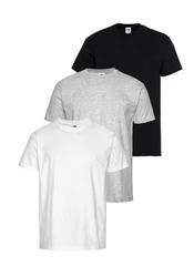 Fruit of the Loom T-Shirt mit Rundhalsausschnitt Grau/Hellgrau/Weiß/Schwarz/Dunkelgrau/Silber