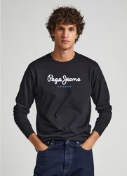 Pepe Jeans Langarmshirt Eggo Dunkelblau/Rot