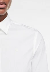 G-STAR Langarmhemd Dressed Super Slim Weiß/Creme/Gelb