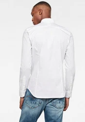 G-STAR Langarmhemd Dressed Super Slim Weiß/Creme/Gelb