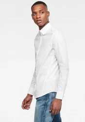 G-STAR Langarmhemd Dressed Super Slim Weiß/Creme/Gelb