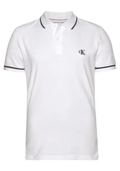 Calvin Klein Jeans Poloshirt TIPPING SLIM POLO mit Logomarkenlabel Weiß/Creme/Grau