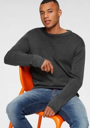 Bruno Banani Strickpullover Dunkelgrau/Grau/Schwarz