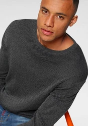 Bruno Banani Strickpullover Dunkelgrau/Grau/Schwarz