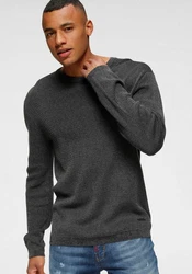 Bruno Banani Strickpullover Dunkelgrau/Grau/Schwarz