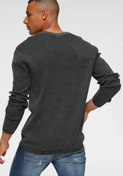 Bruno Banani Strickpullover Dunkelgrau/Grau/Schwarz