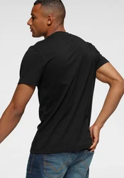 H.I.S Rundhalsshirt schmale Passform mit Print Schwarz/Rot/Dunkelblau/Rosa