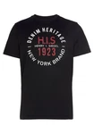 H.I.S Rundhalsshirt schmale Passform mit Print Schwarz/Rot/Dunkelblau/Rosa