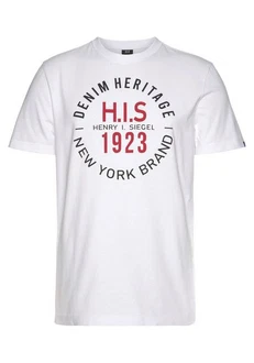 H.I.S Rundhalsshirt schmale Passform mit Print Creme/Weiß/Dunkelrot/Rot H.I.S Rundhalsshirt schmale Passform mit Print Creme/Weiß/Dunkelrot/Rot