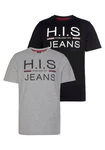 H.I.S Rundhalsshirt (2er-Pack) Schwarz/Dunkelgrau