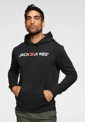 Jack & Jones Hoodie Corp Sweat Hood Kapuzen Sweatshirt Jumper Reg Fit (3477) melone/schwarz/weiß